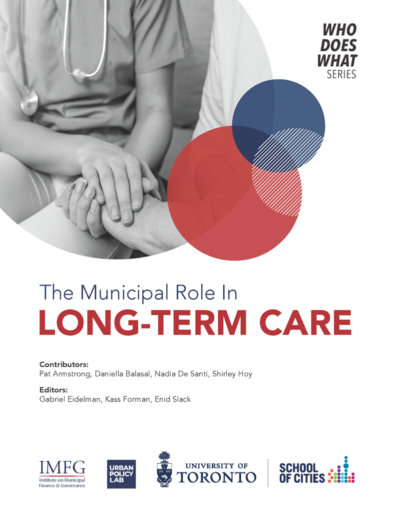 The Municipal Role in Long-Term Care is title with picture of hands folded over another person's hands